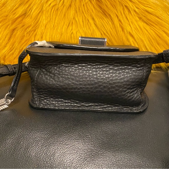 NEW Mackage 'Mini Novaki' Black Crossbody Genuine Pebble Leather  Satchel - Picture 6 of 8